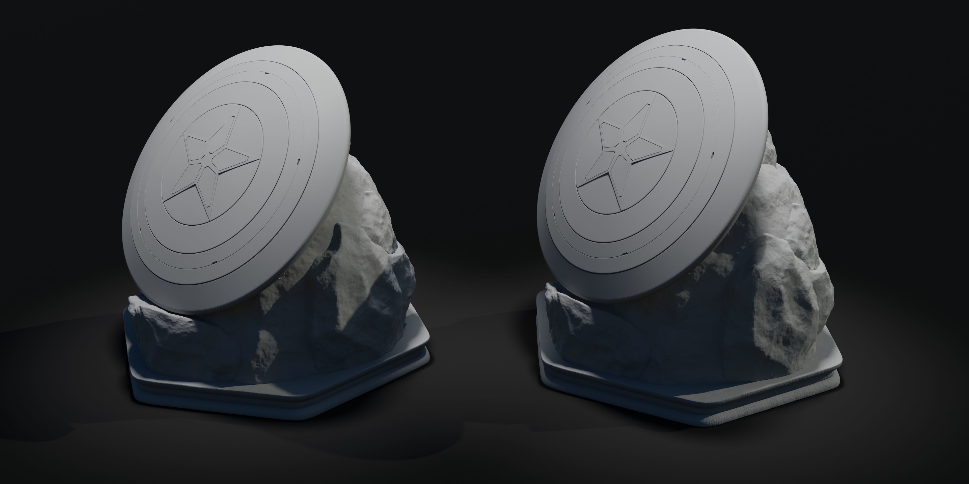 Captain Americas Shield Sculpture 3D print model_6