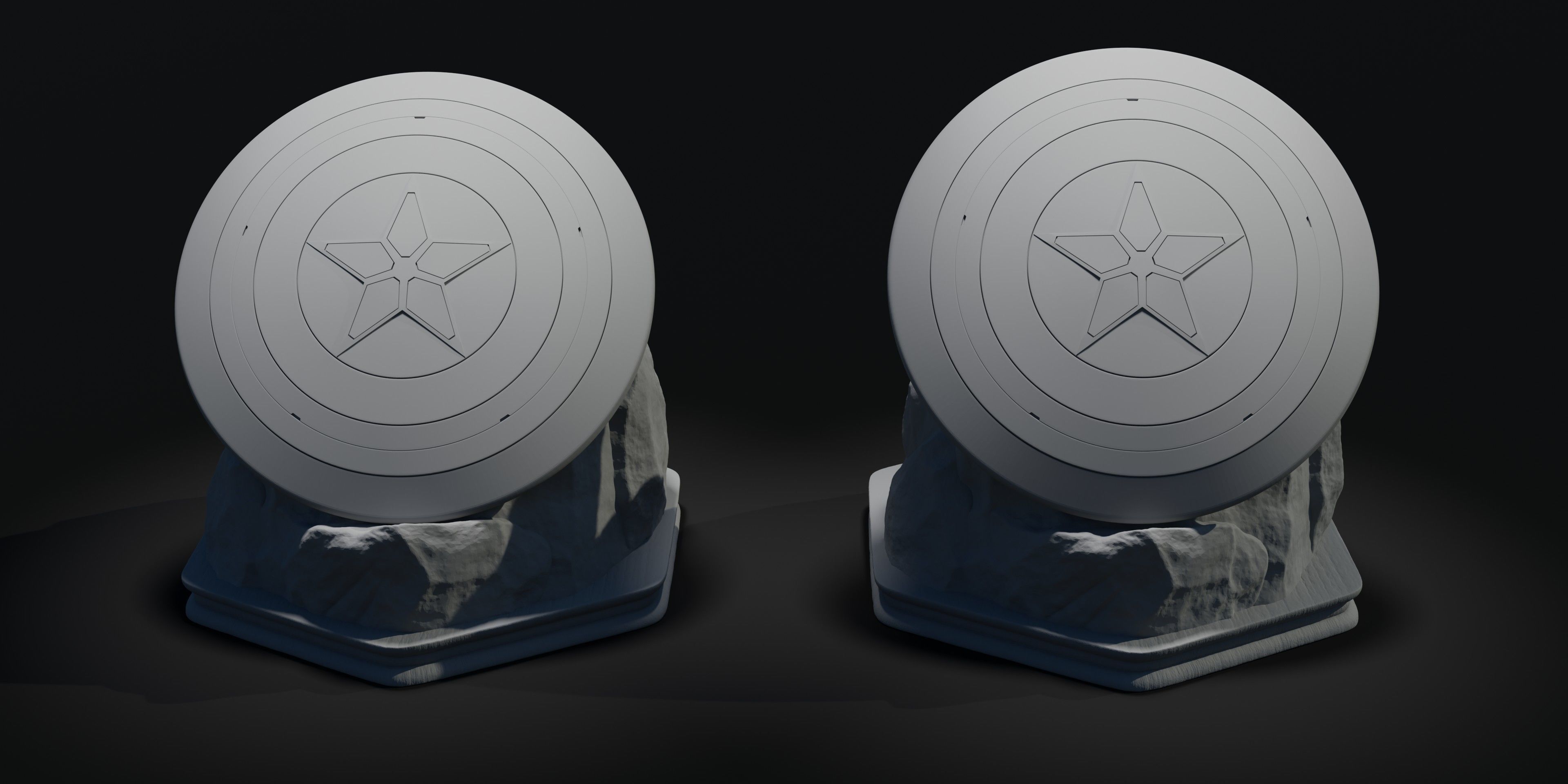 Captain Americas Shield Sculpture 3D print model_4