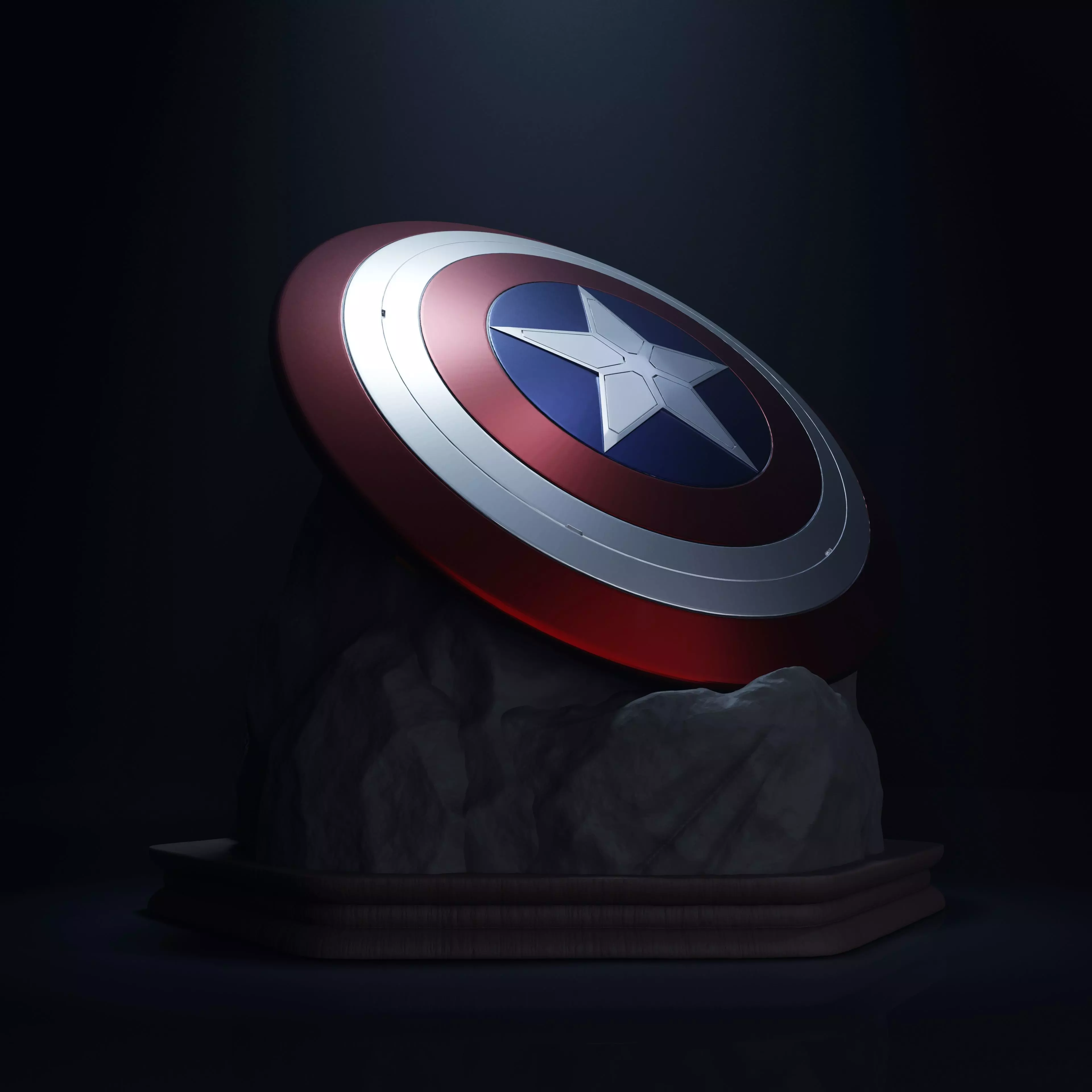 Captain Americas Shield Sculpture 3D print model_0