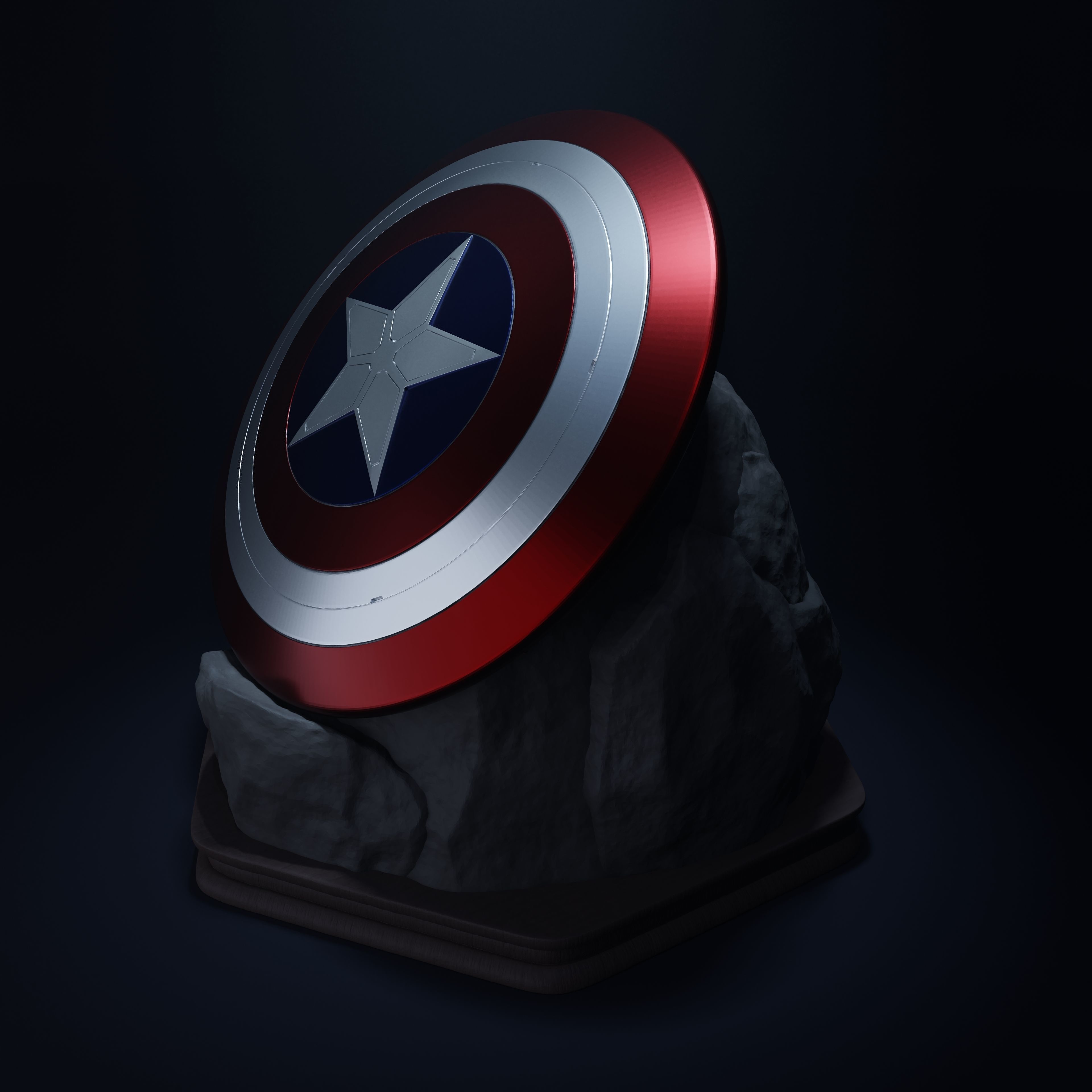 Captain Americas Shield Sculpture 3D print model_2