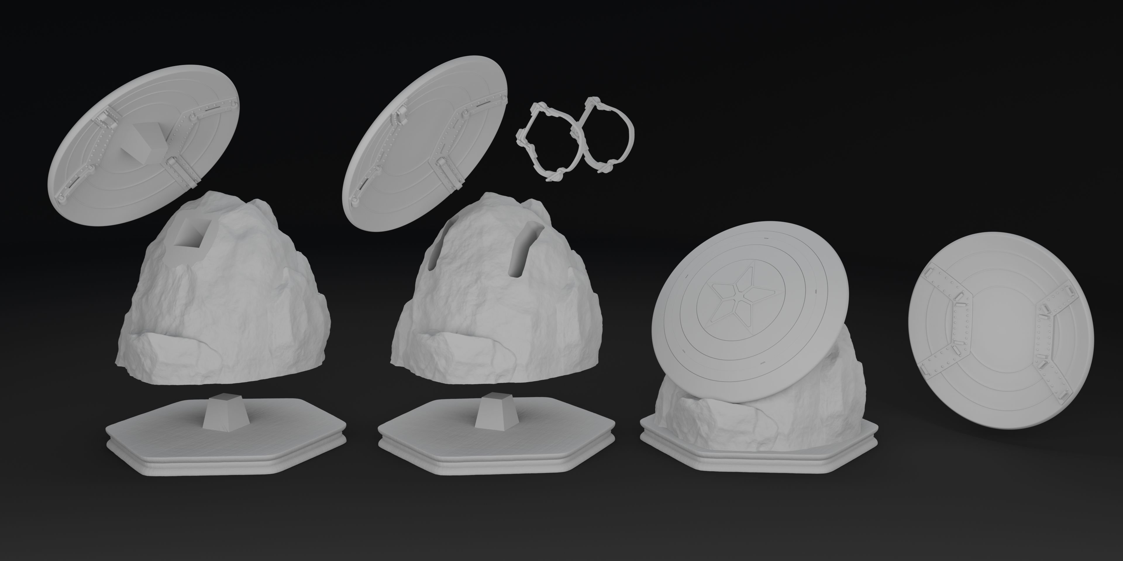 Captain Americas Shield Sculpture 3D print model_3