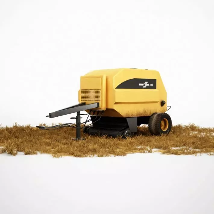 Yellow Trailer With Black Frame 3D model_0