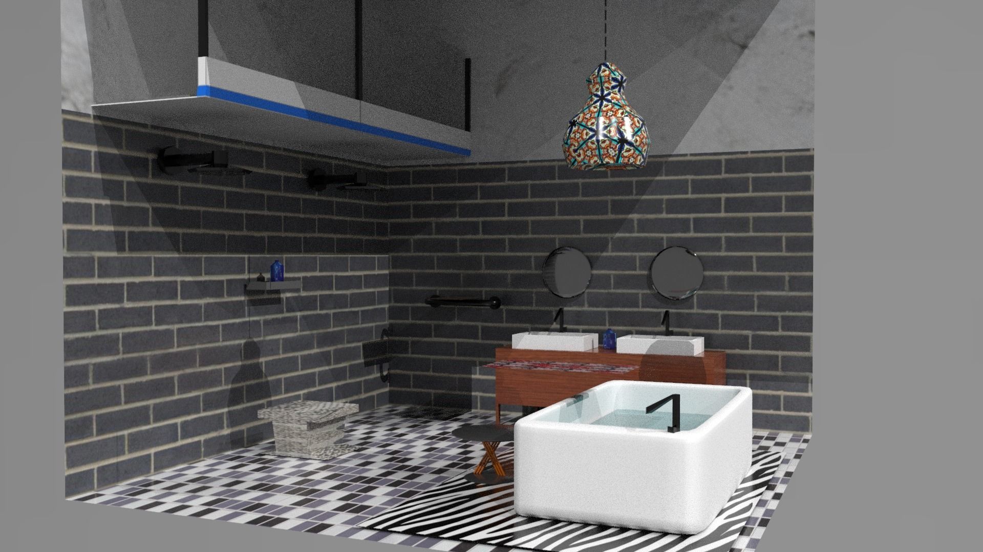 Restroomwithanimation bookcase 3D model_29