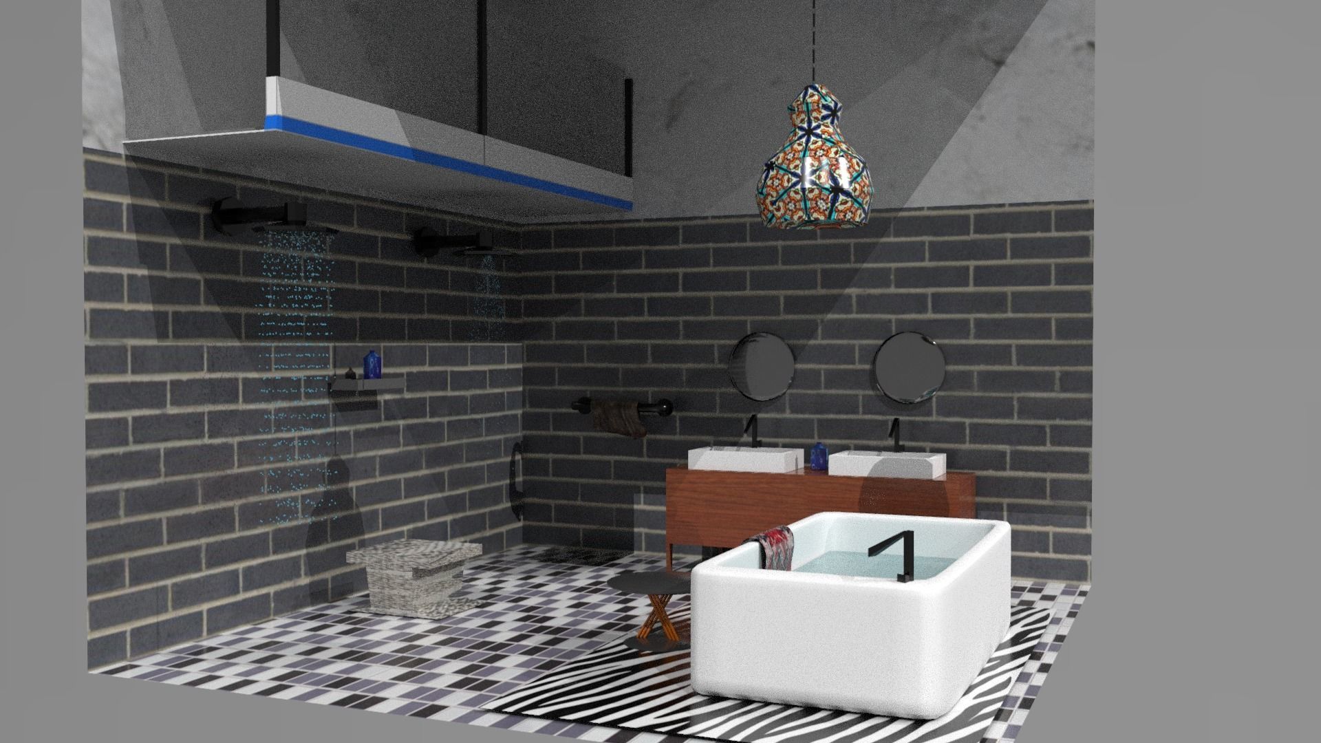 Restroomwithanimation bookcase 3D model_53