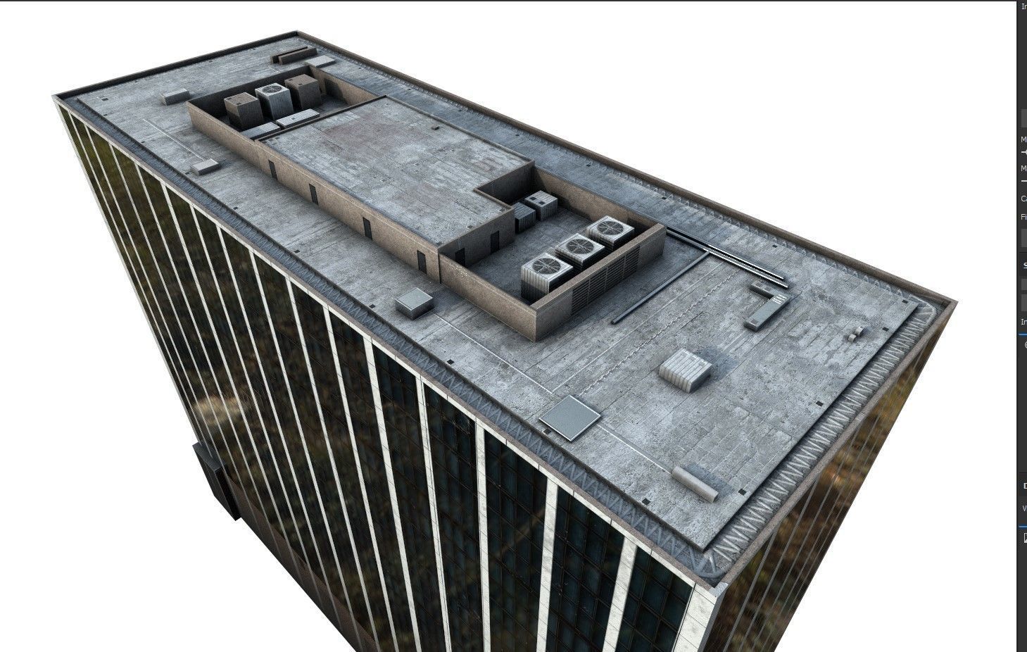 Philip Burton Federal Building Low-poly 3D model_6