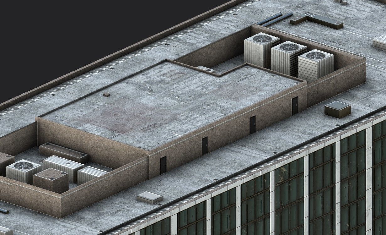 Philip Burton Federal Building Low-poly 3D model_15
