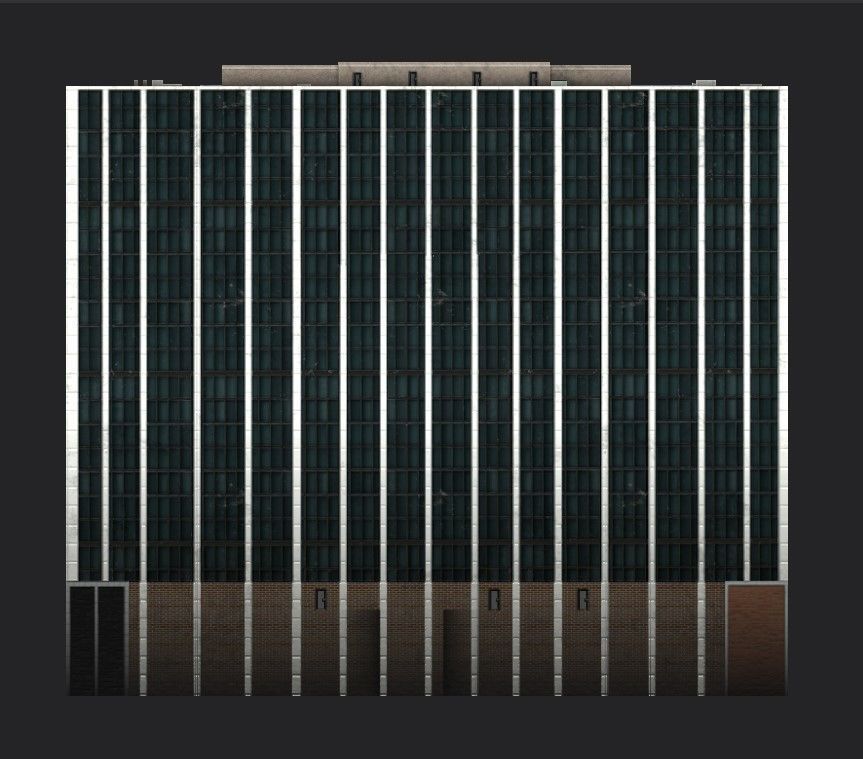 Philip Burton Federal Building Low-poly 3D model_11