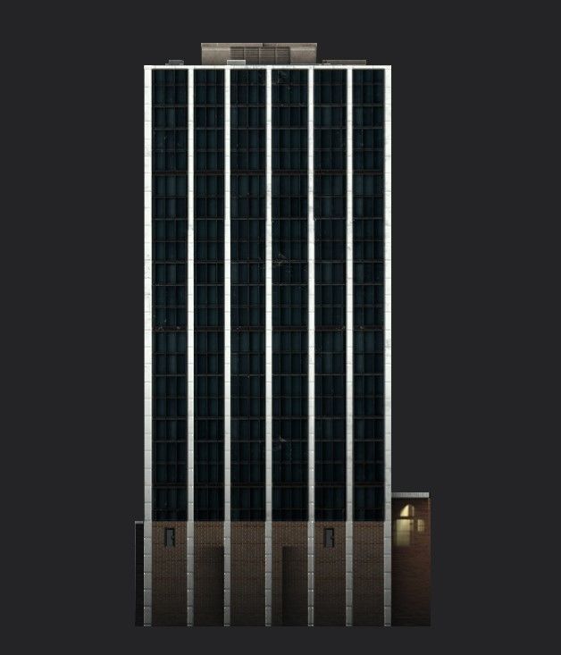 Philip Burton Federal Building Low-poly 3D model_13