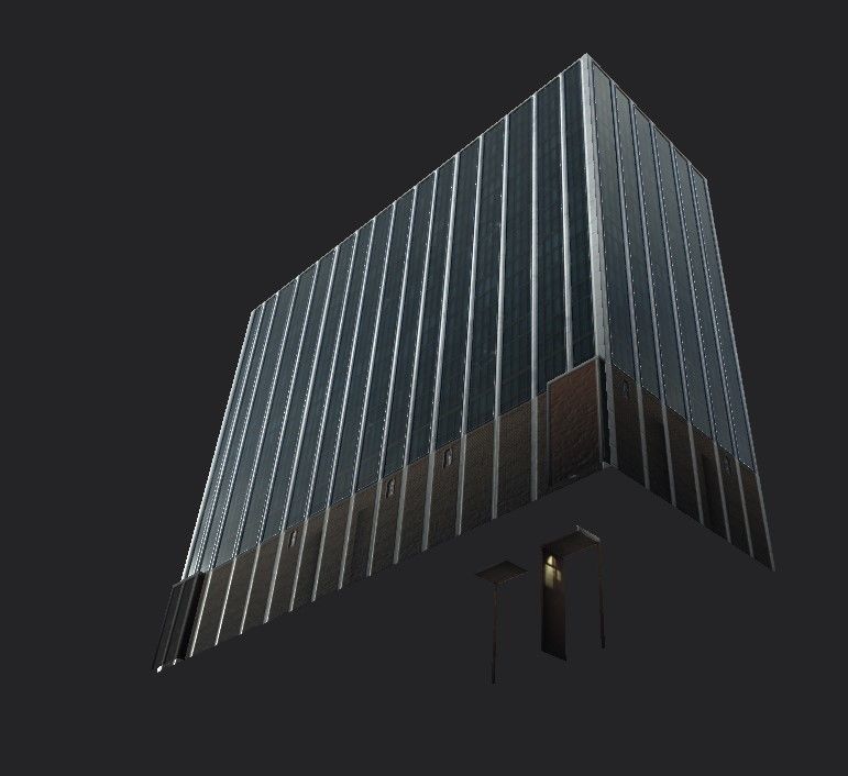 Philip Burton Federal Building Low-poly 3D model_14