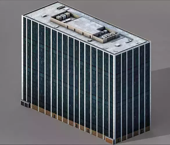 Philip Burton Federal Building Low-poly 3D model