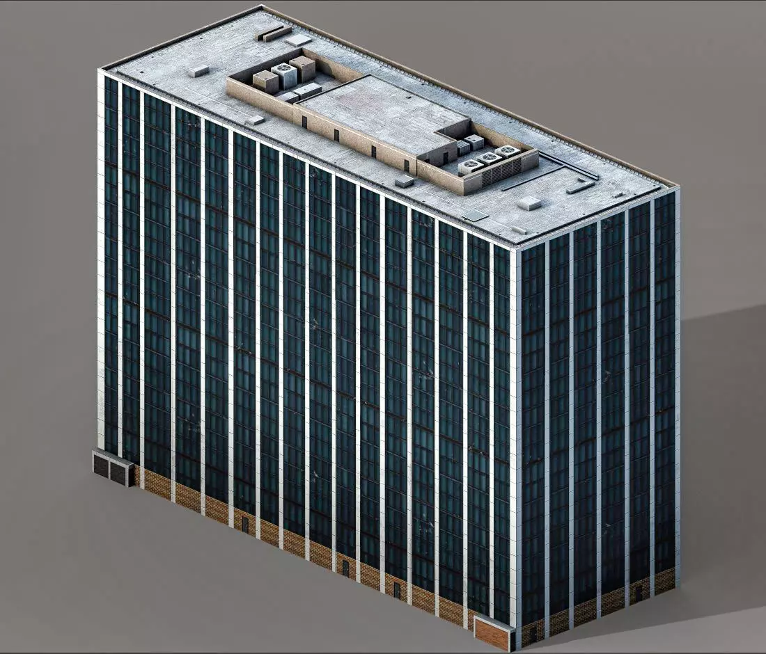 Philip Burton Federal Building Low-poly 3D model_0