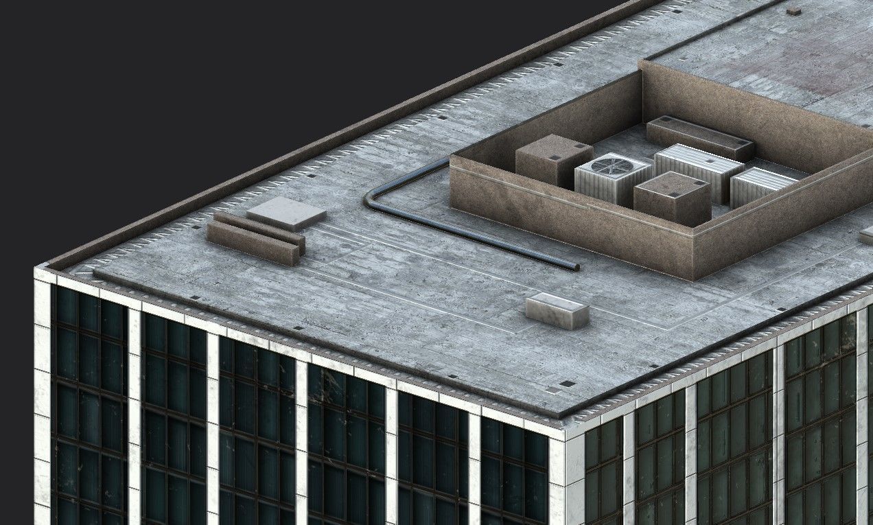 Philip Burton Federal Building Low-poly 3D model_9