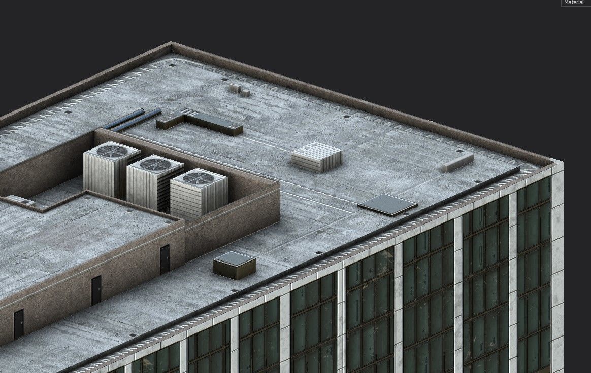 Philip Burton Federal Building Low-poly 3D model_16