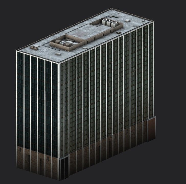 Philip Burton Federal Building Low-poly 3D model_12