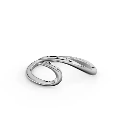 Set of two wave-shaped rings