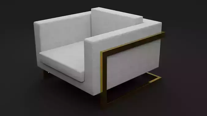 Armchair with gold frame