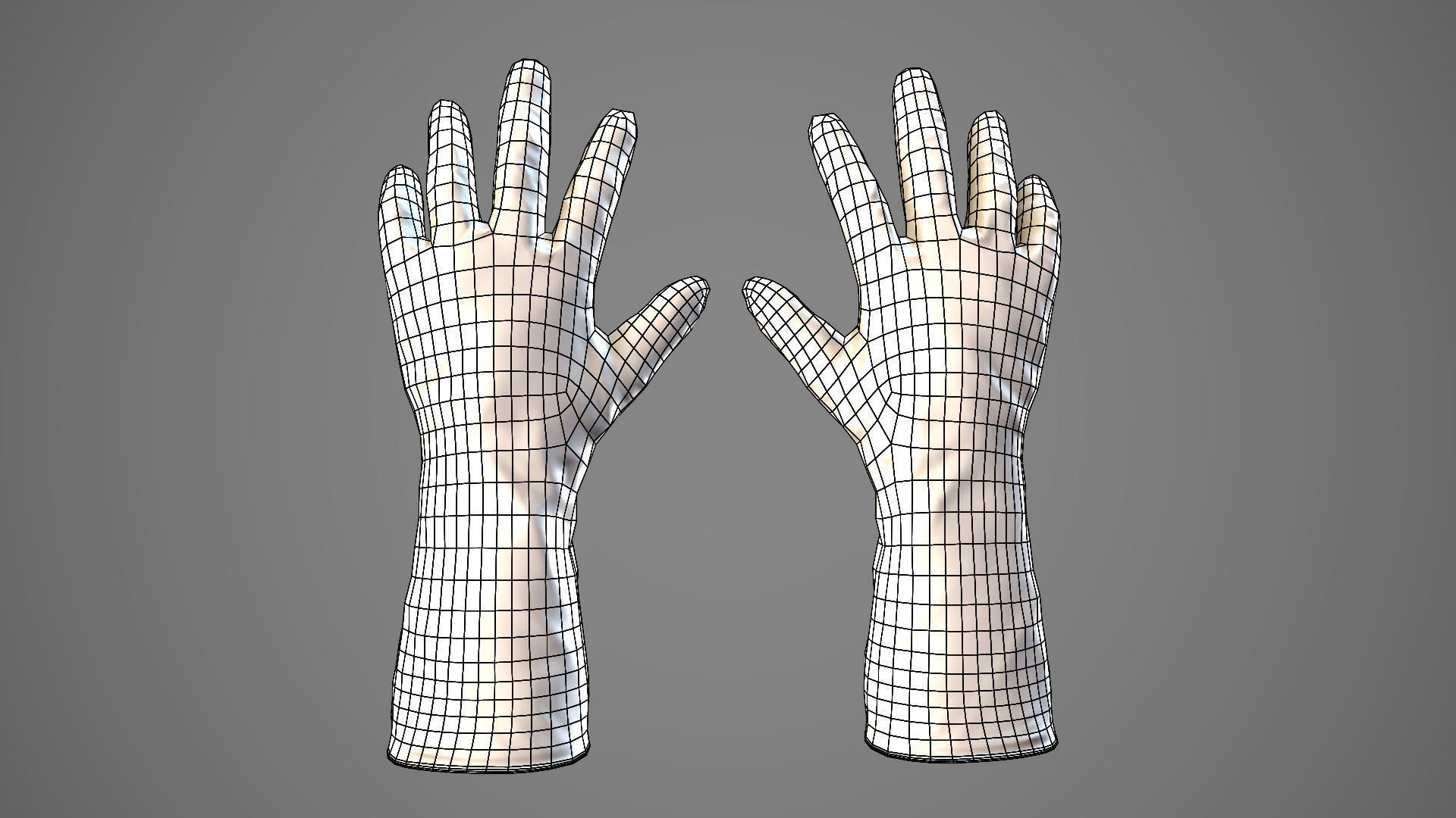 Hand Gloves Low-poly 3D model_18