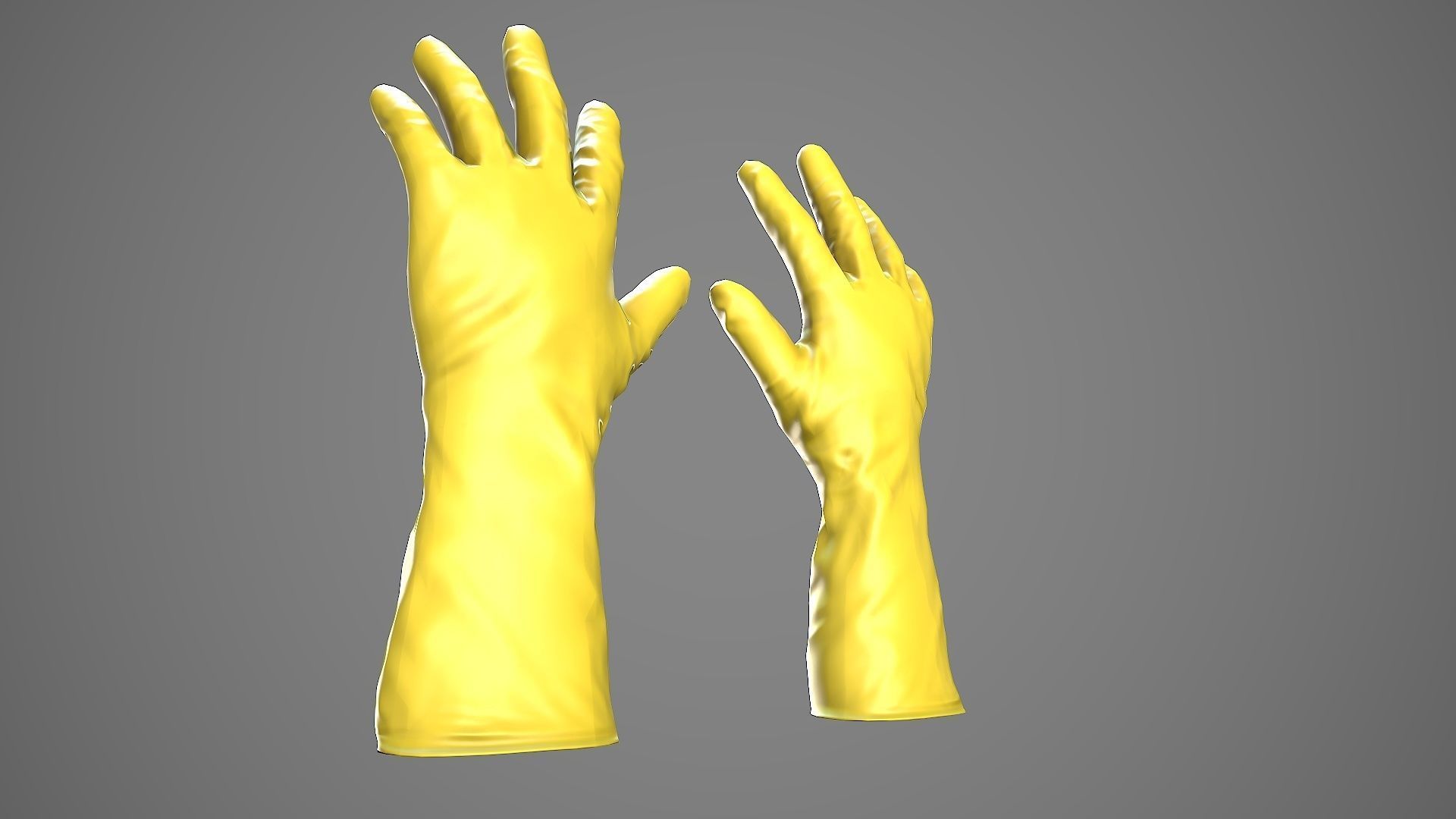 Hand Gloves Low-poly 3D model_8