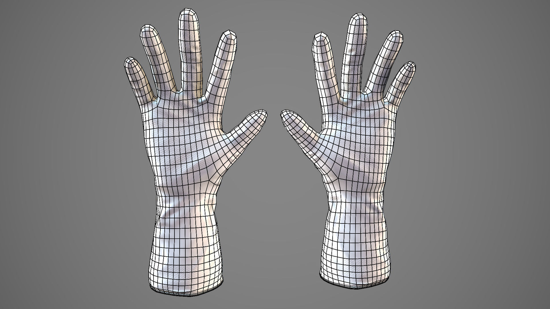 Hand Gloves Low-poly 3D model_19