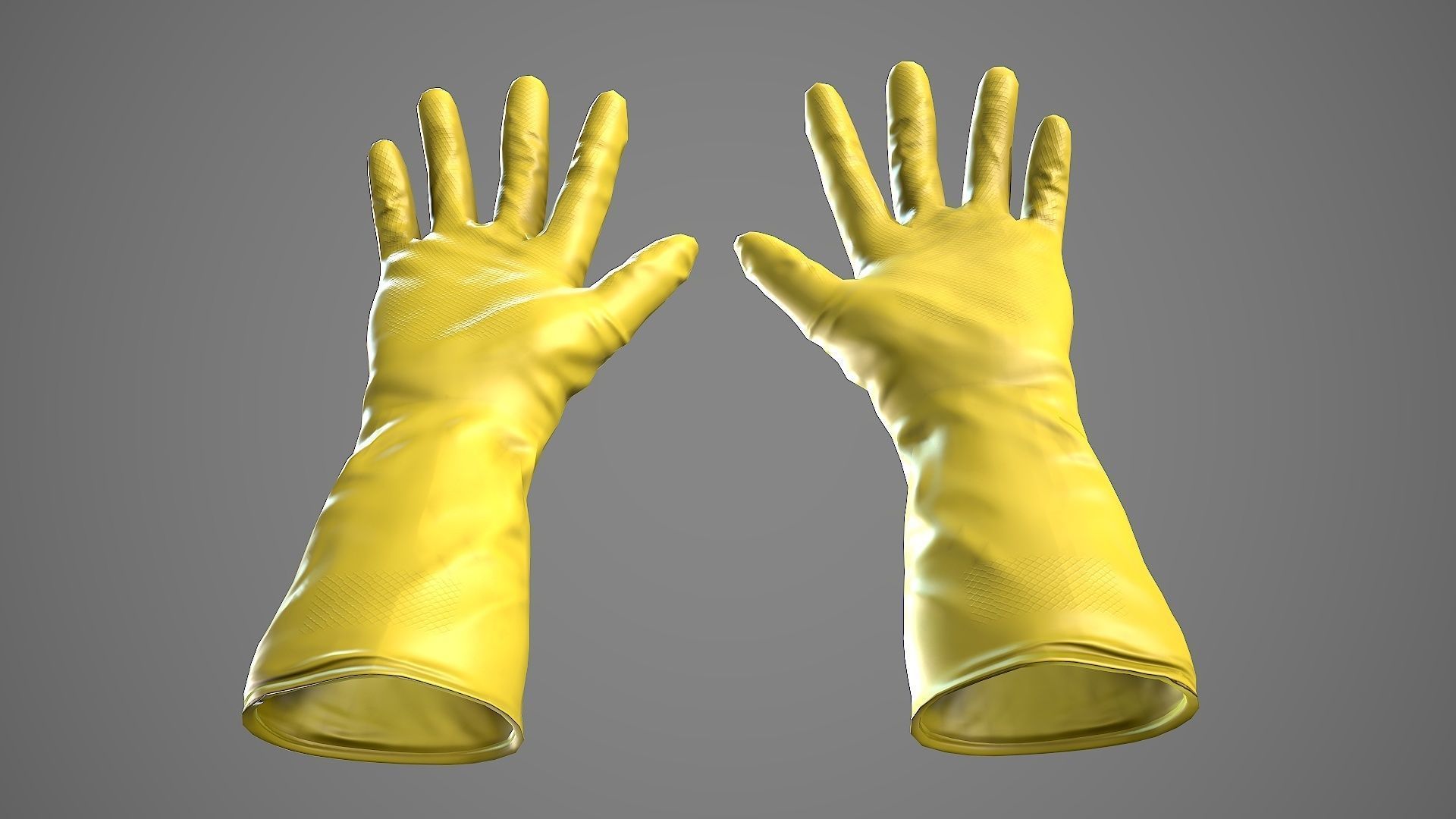 Hand Gloves Low-poly 3D model_11