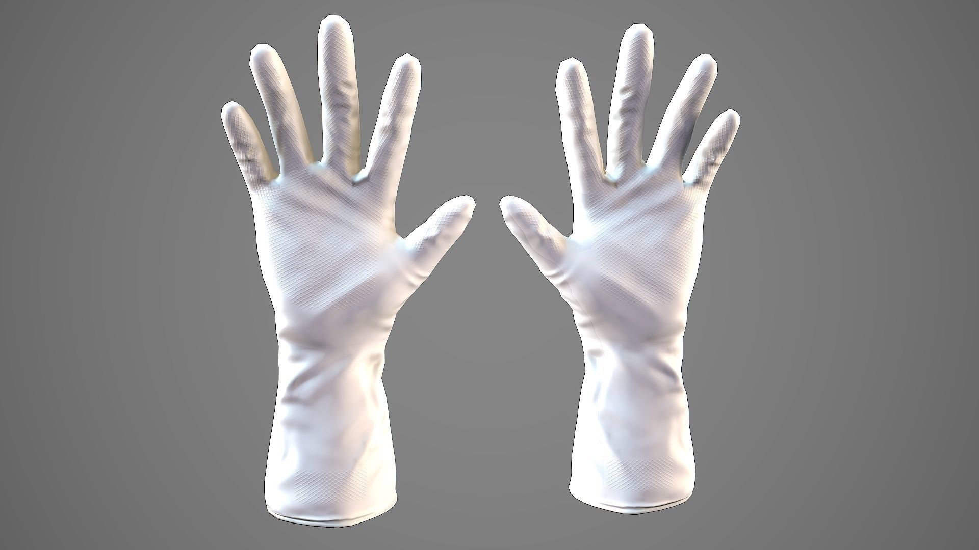 Hand Gloves Low-poly 3D model_10