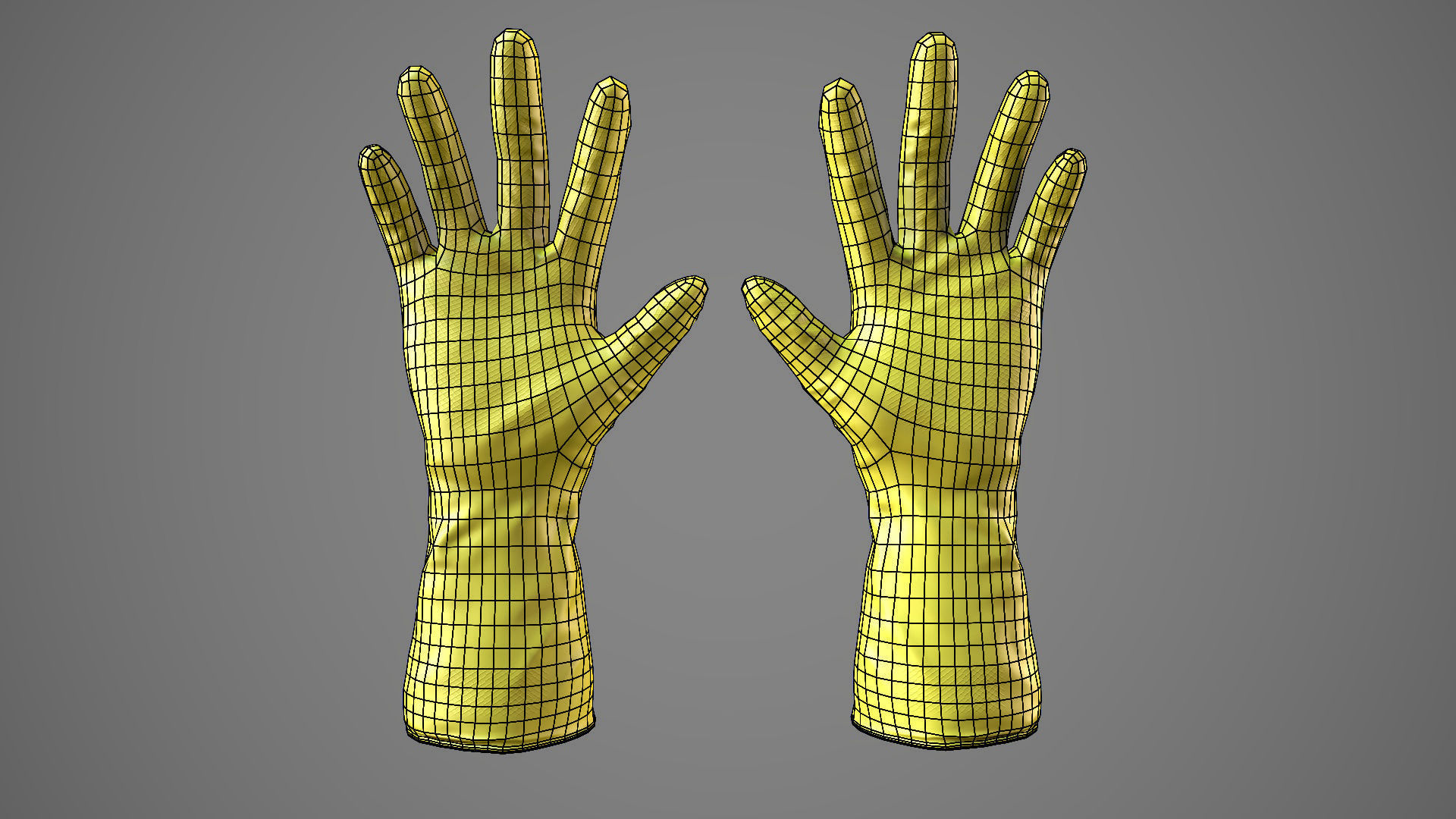 Hand Gloves Low-poly 3D model_17