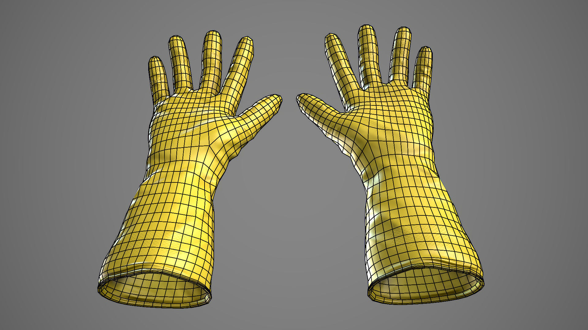 Hand Gloves Low-poly 3D model_20