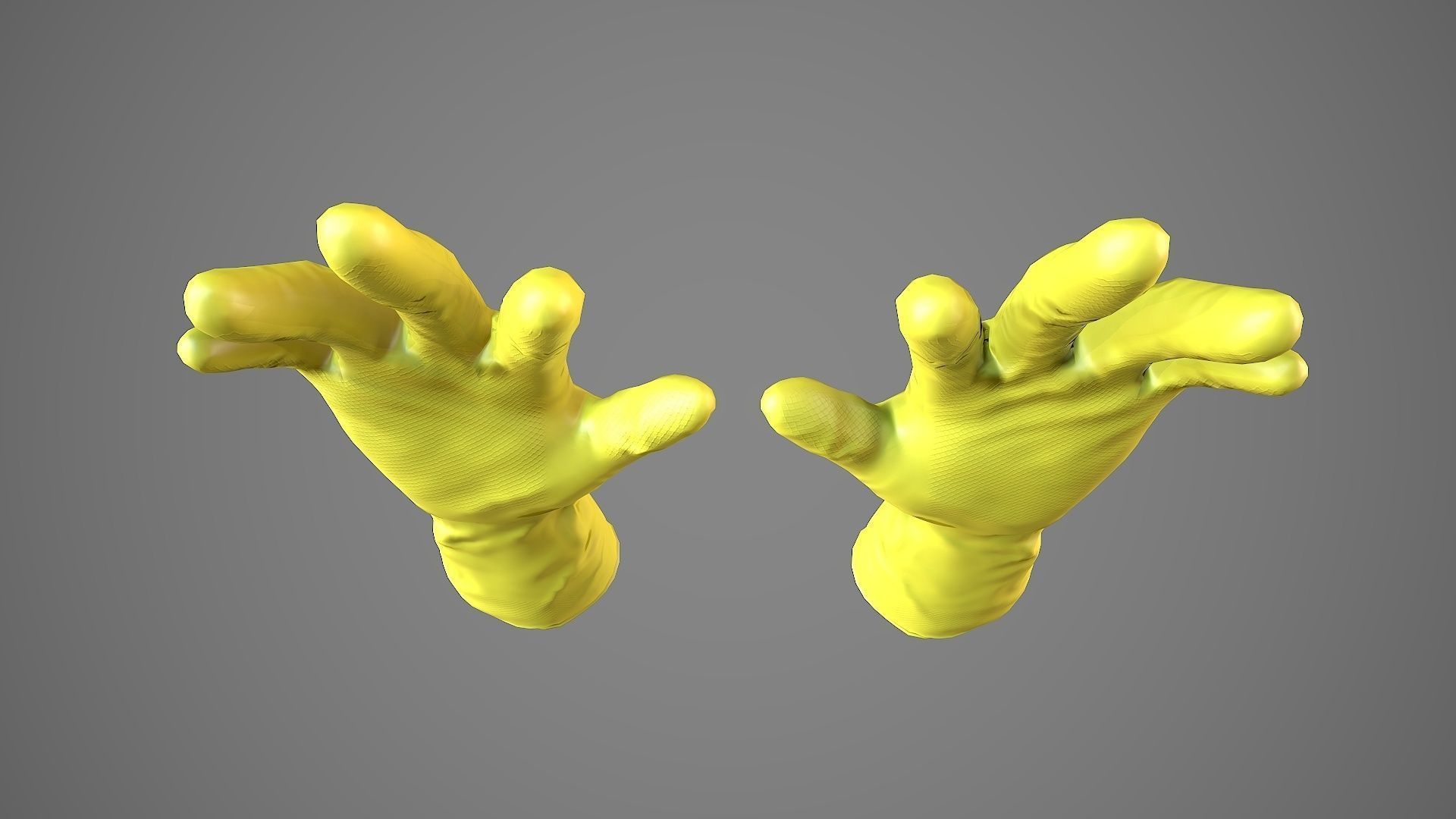 Hand Gloves Low-poly 3D model_4