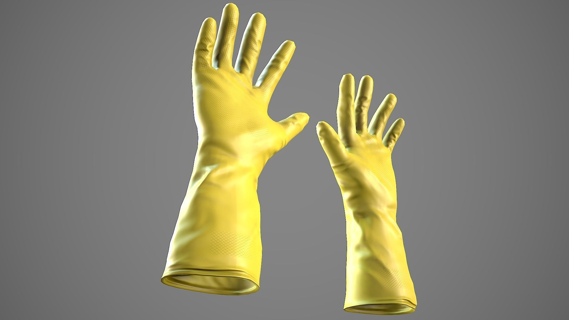 Hand Gloves Low-poly 3D model_15