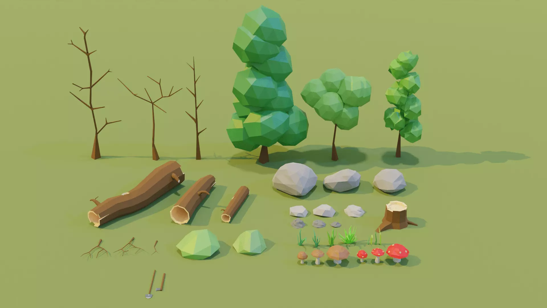 3D model Low Poly Nature Asset Pack VR / AR / low-poly | CGTrader