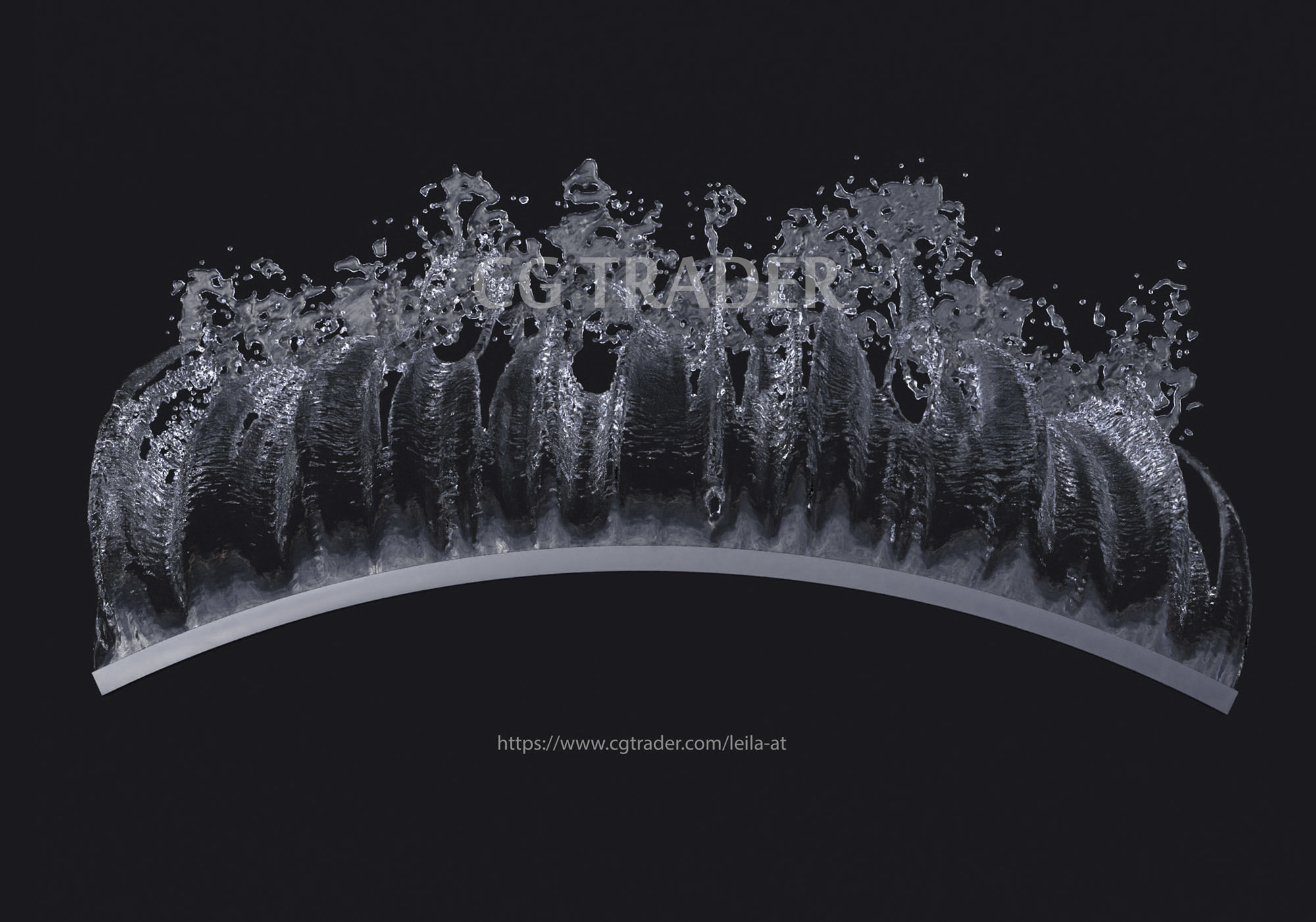 Wall Fountains Big cascade  3D model_2