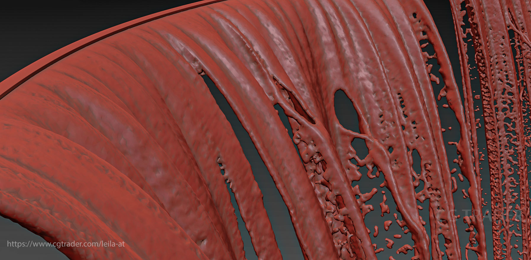 Wall Fountains Big cascade  3D model_9