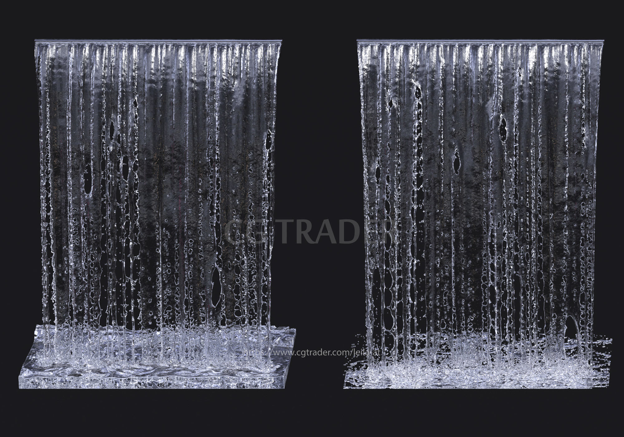Wall Fountains Big cascade  3D model_5