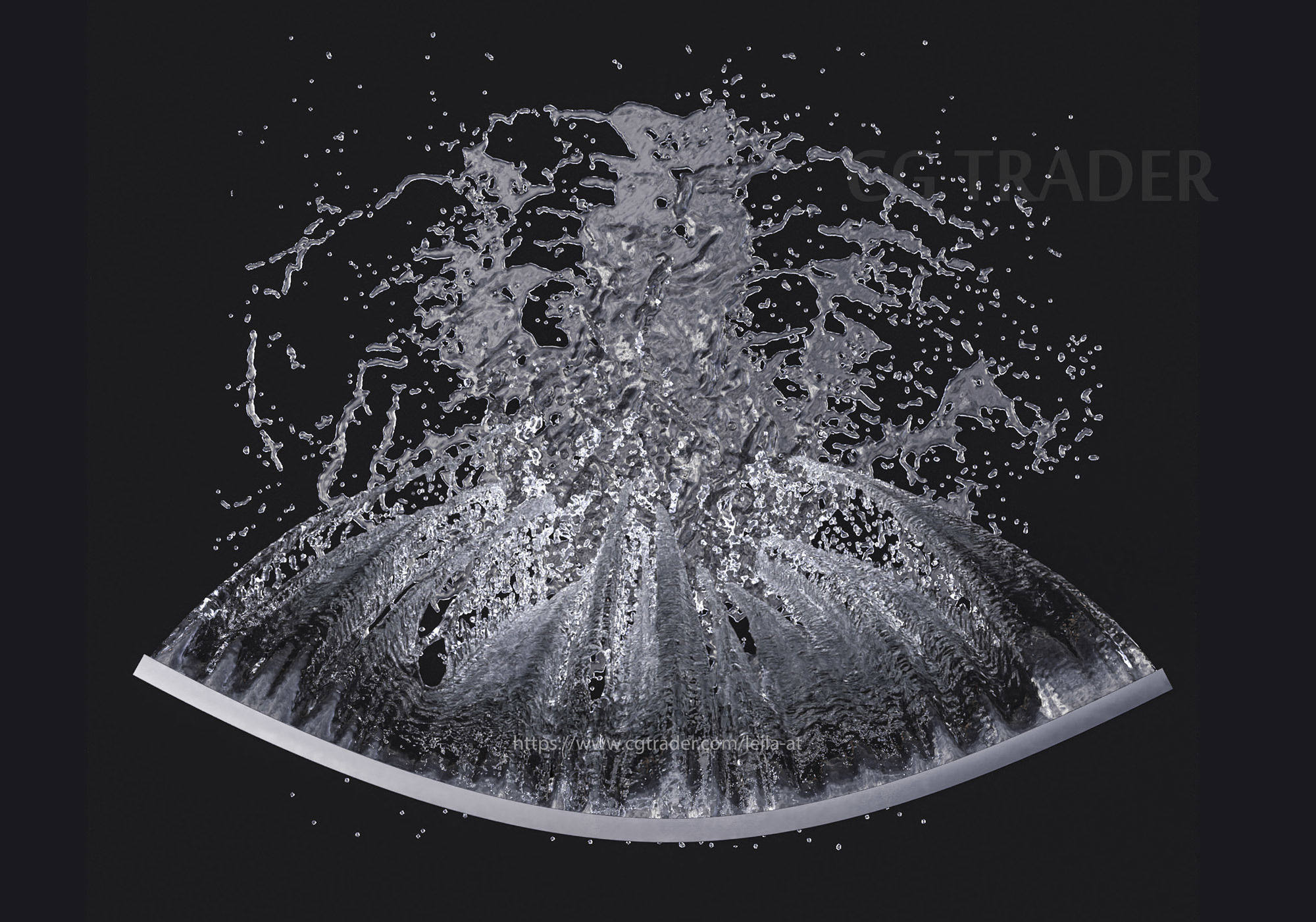 Wall Fountains Big cascade  3D model_8