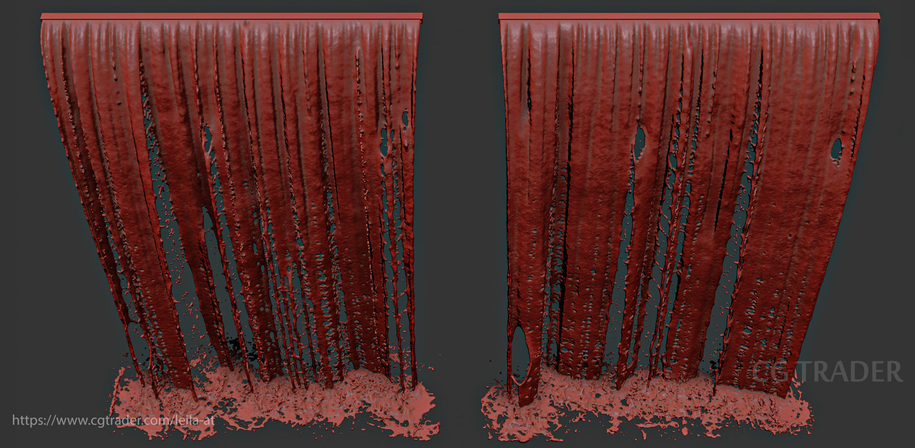 Wall Fountains Big cascade  3D model_10