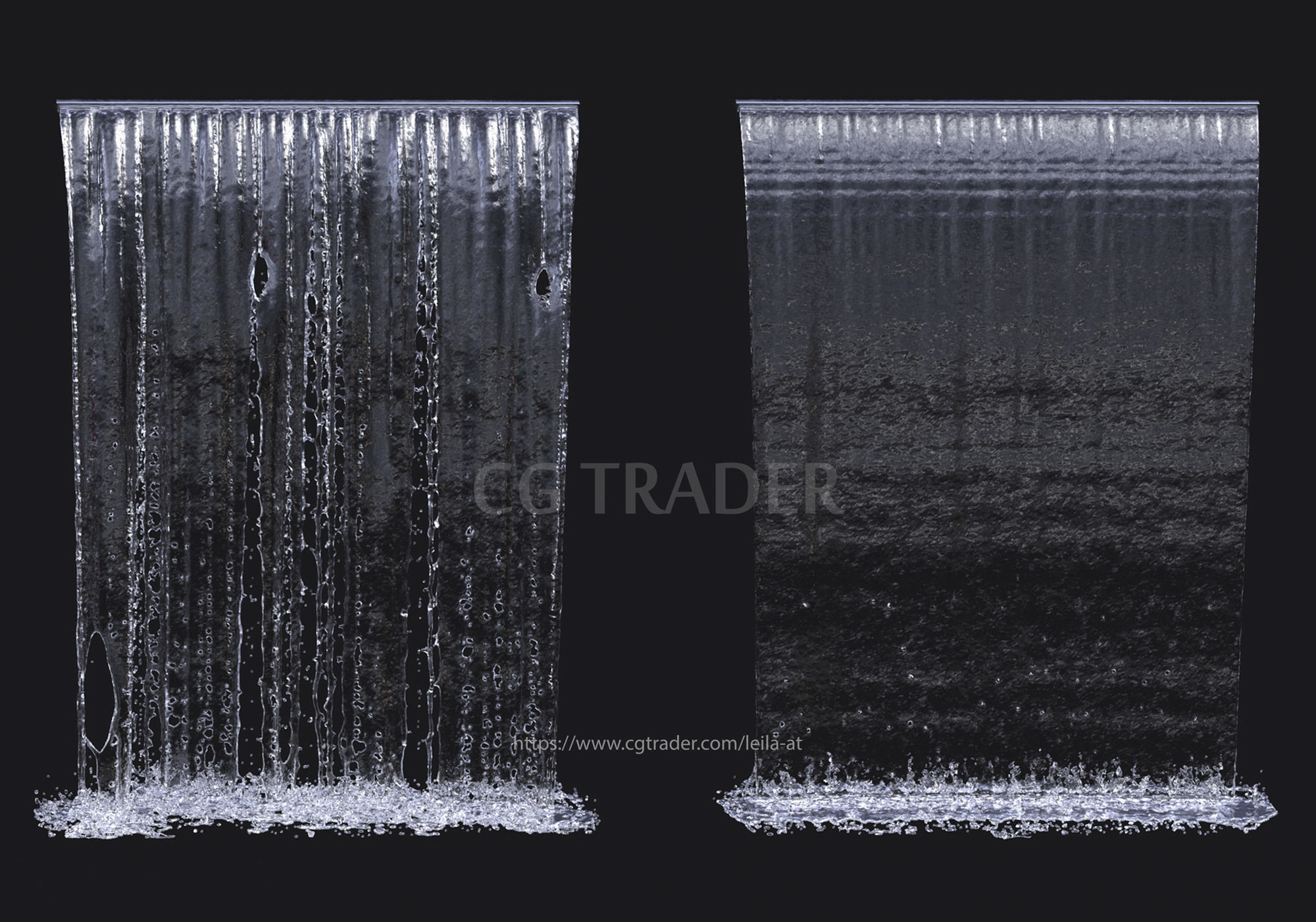 Wall Fountains Big cascade  3D model_4