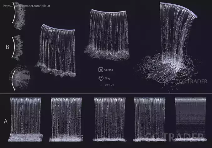 Wall Fountains Big cascade  3D model