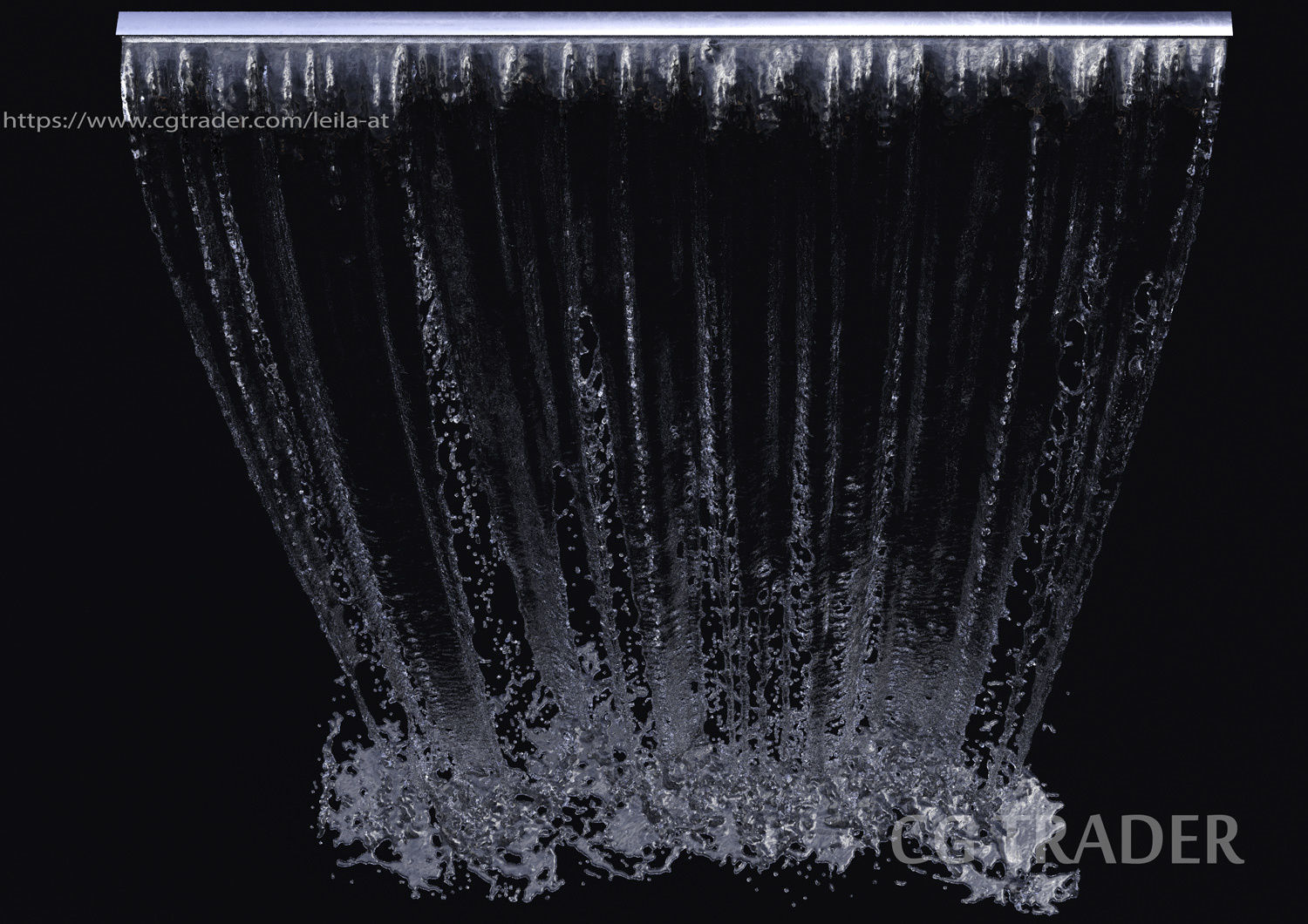 Wall Fountains Big cascade  3D model_1