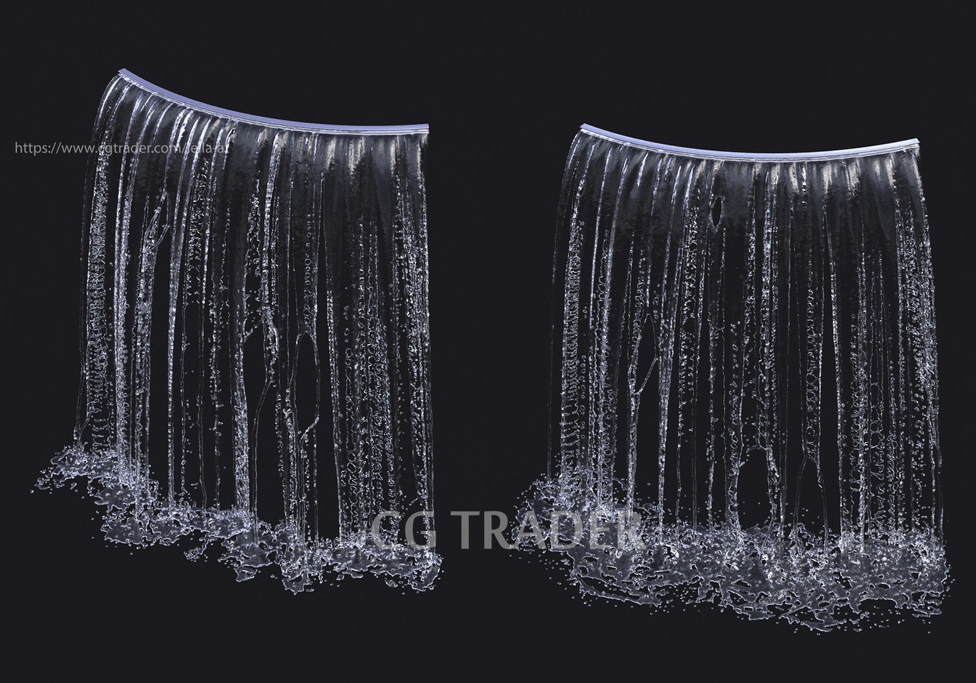 Wall Fountains Big cascade  3D model_7