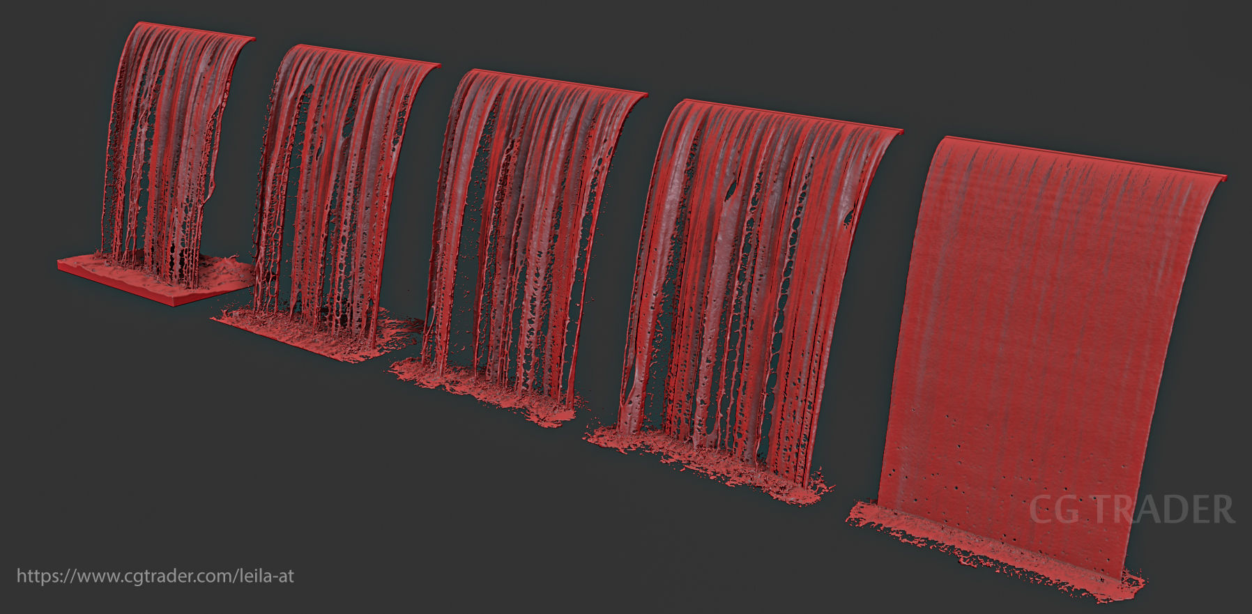 Wall Fountains Big cascade  3D model_6