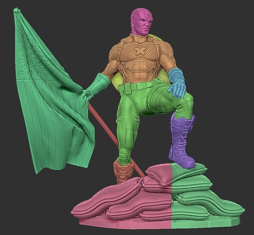 Captain America Comic Version Statue 3d Print Ready 3D print model_8