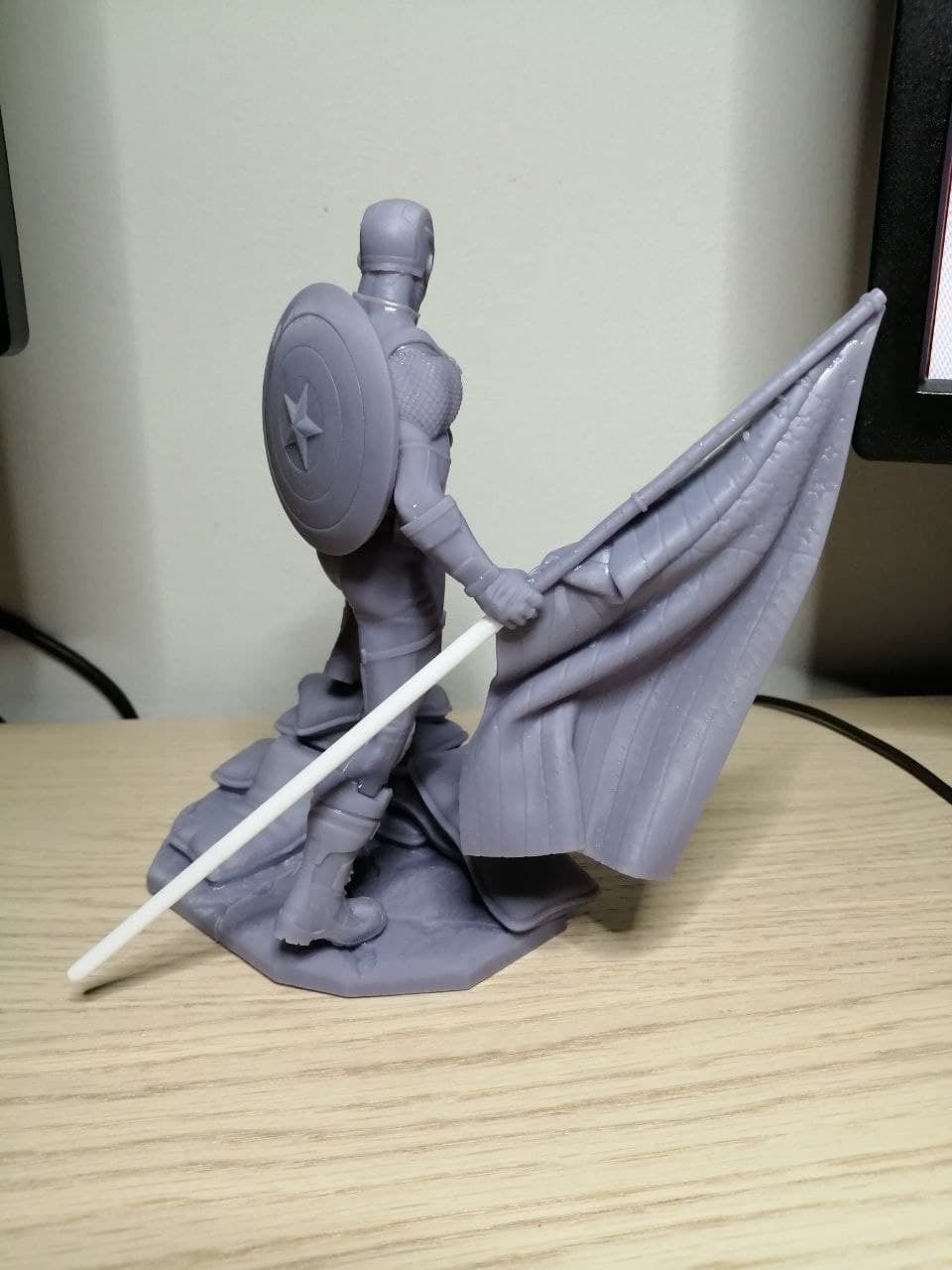 Captain America Comic Version Statue 3d Print Ready 3D print model_4