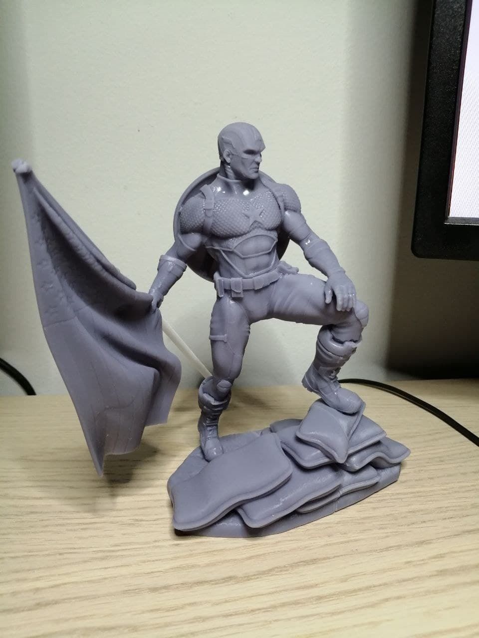 Captain America Comic Version Statue 3d Print Ready 3D print model_3