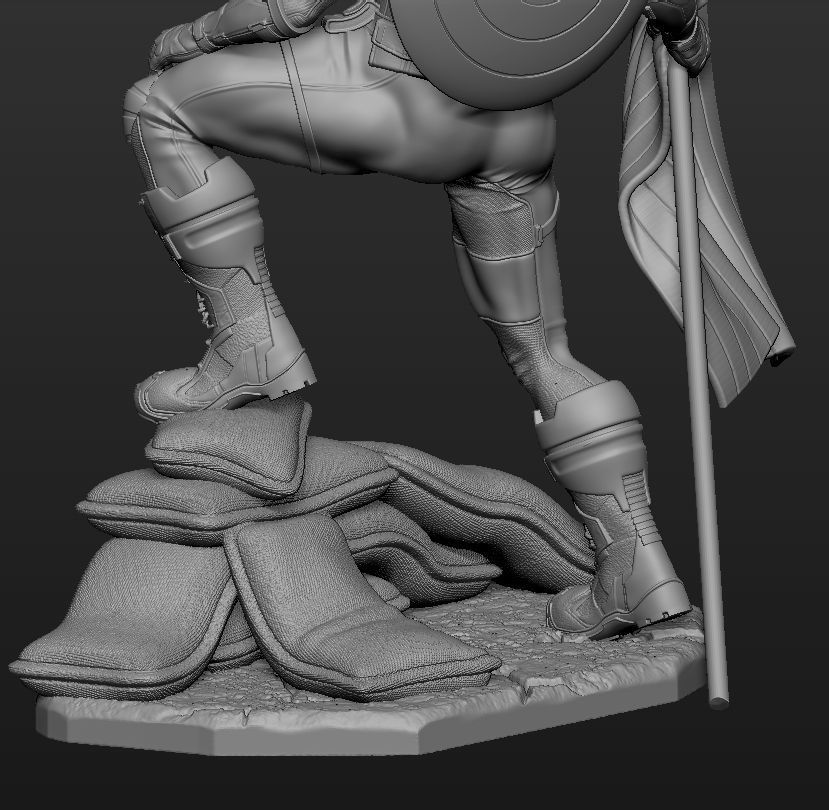 Captain America Comic Version Statue 3d Print Ready 3D print model_7