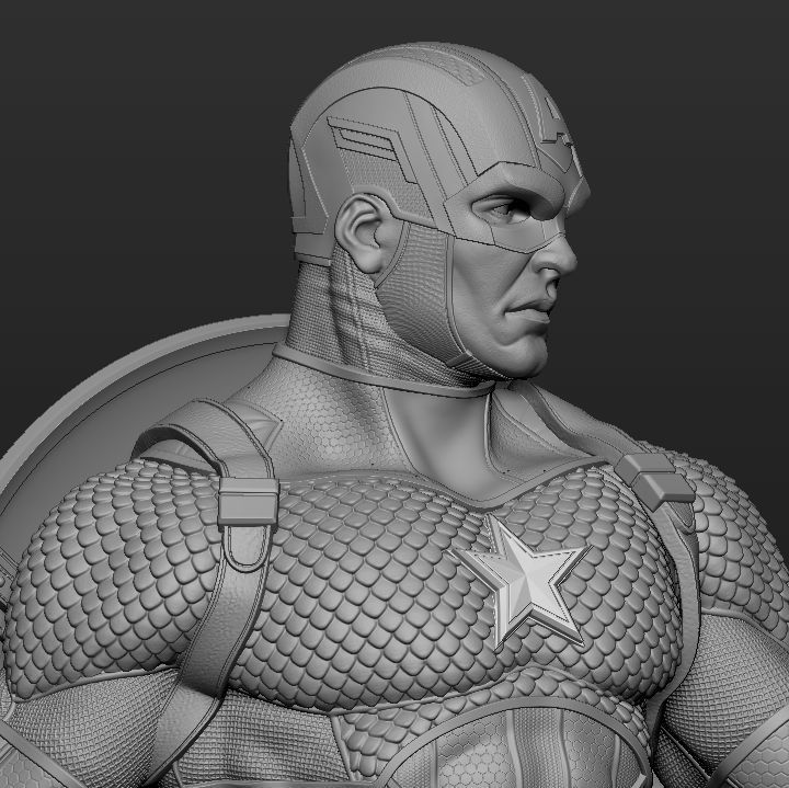 Captain America Comic Version Statue 3d Print Ready 3D print model_5