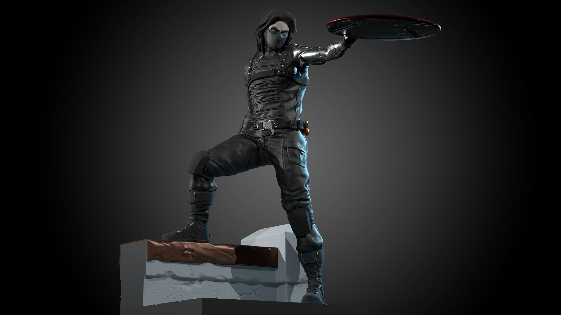 Winter Soldier Statue 3d Print Ready 3D print model_6