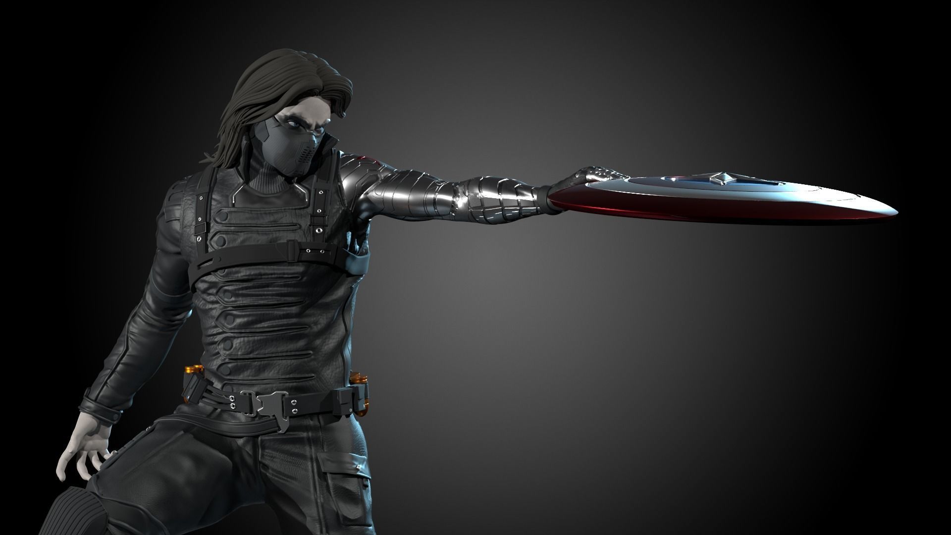 Winter Soldier Statue 3d Print Ready 3D print model_4
