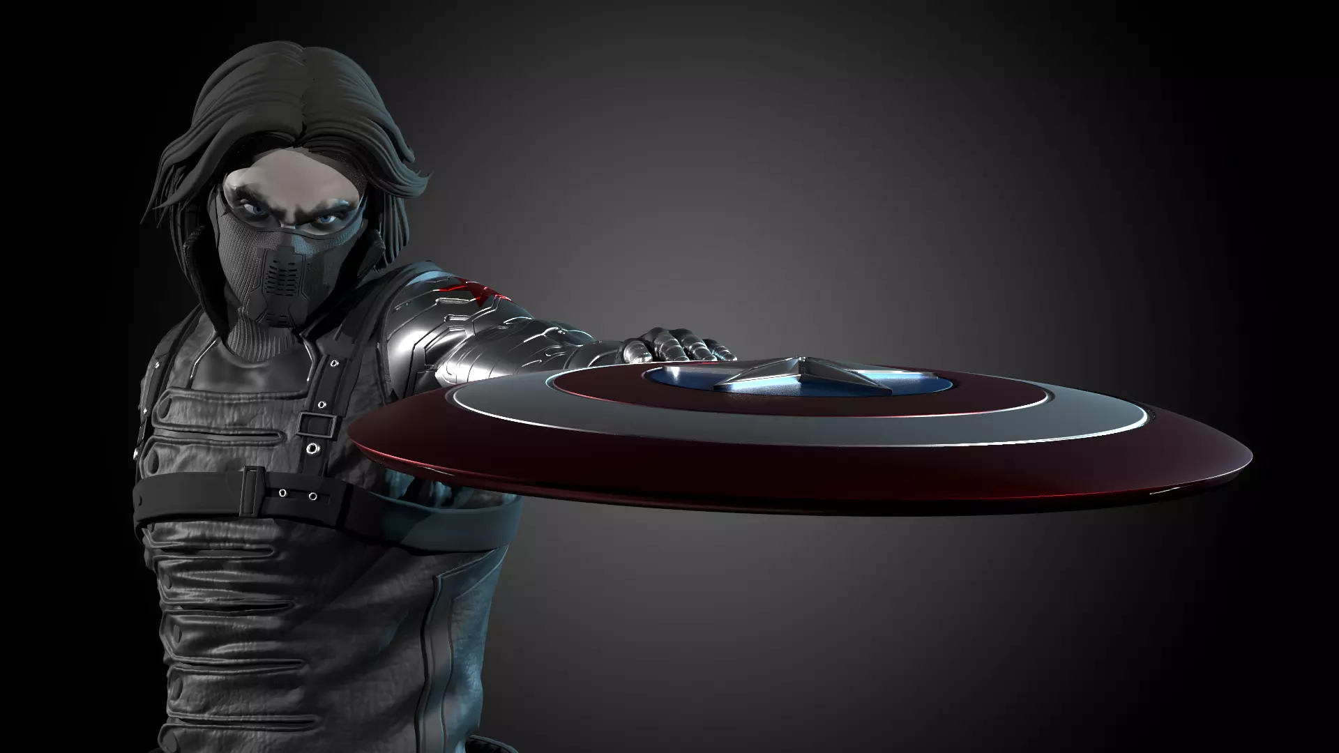 Winter Soldier Statue 3d Print Ready 3D print model_0