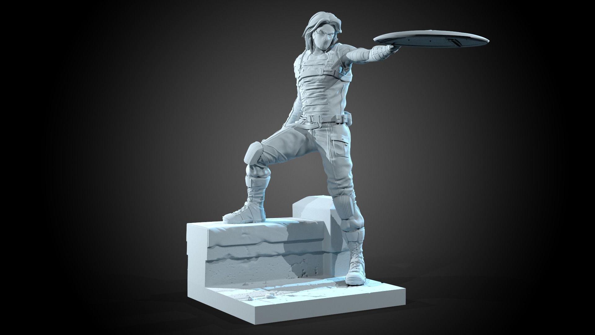 Winter Soldier Statue 3d Print Ready 3D print model_7