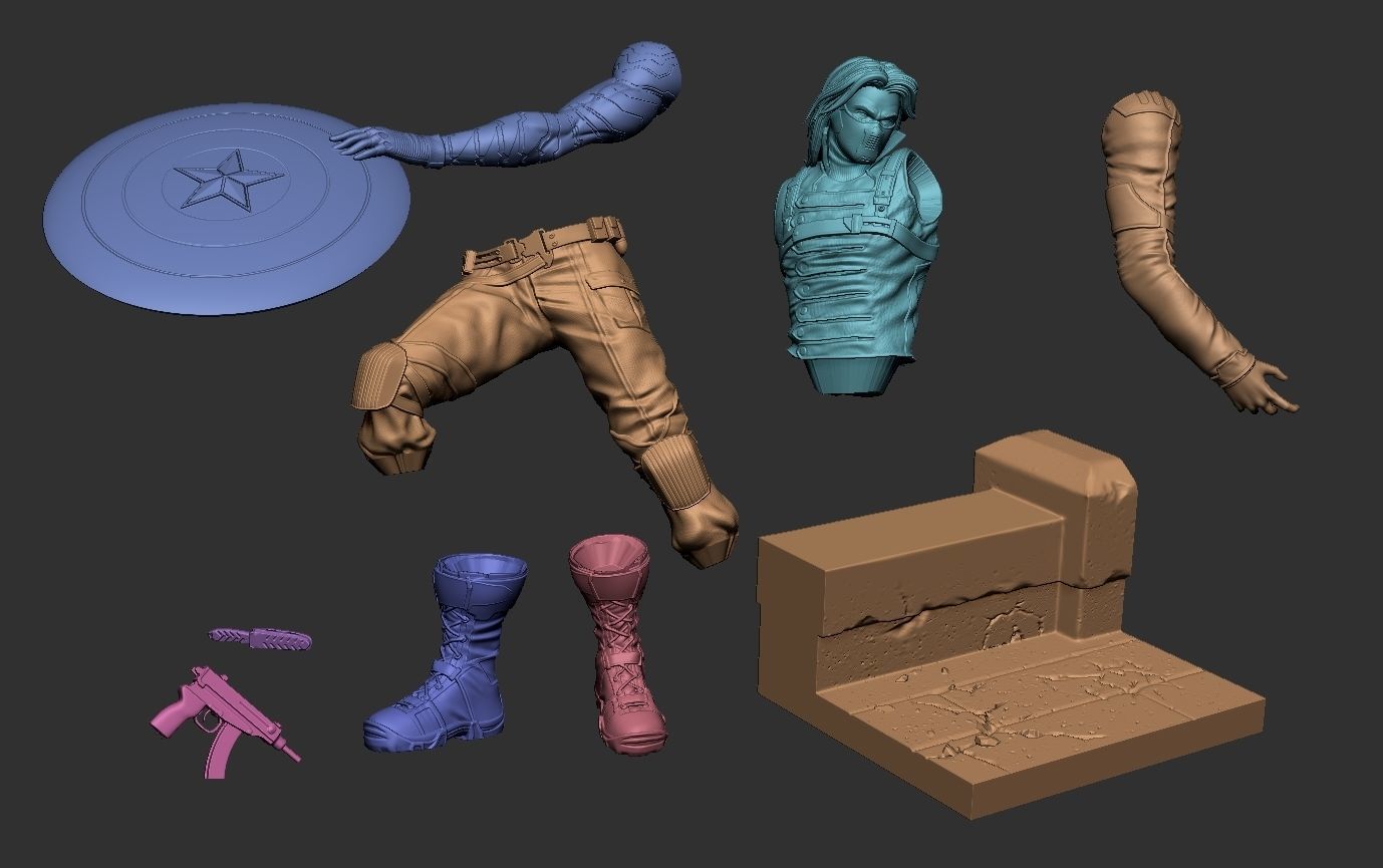 Winter Soldier Statue 3d Print Ready 3D print model_11